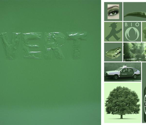 Vert, 2013, Acrylique sur toile 60×60 + Collage: Tirage sur papier photo brillant 30×60