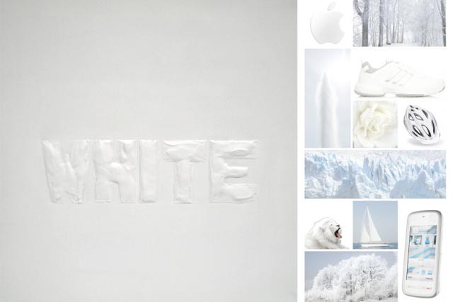 Blanc, 2013, Acrylique sur toile 60×60 + Collage: Tirage sur papier photo brillant 30×60