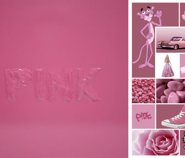 Pink, 2012, Acrylique sur toile 60×60 + Collage: Tirage sur papier photo brillant 30×60