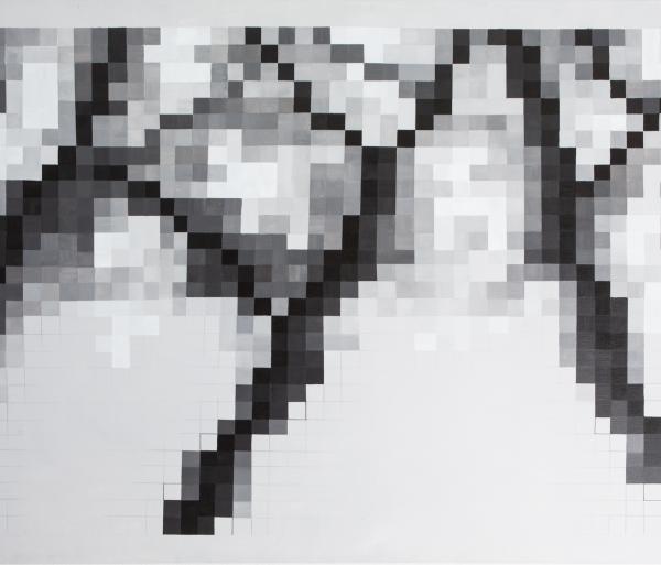 Pixeltree I, 2017, Acrylic on canvas, 150 x 100 cm