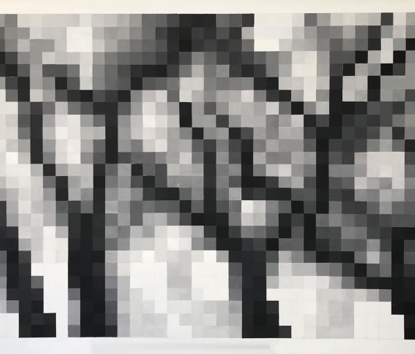Pixeltree II, 2017, Acrylic on canvas, 150 x 100 cm