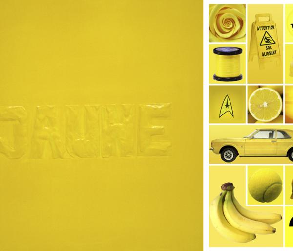 Yellow, 2013, Acrylic on canvas 60 x 60 cm + Collage, Fne Art Print 30 x 60 cm